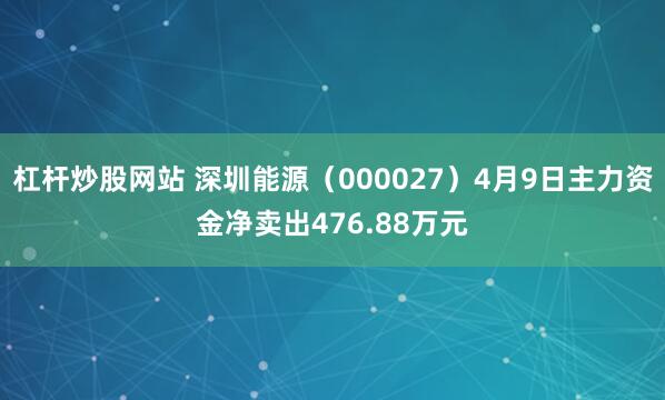 杠杆炒股网站 深圳能源（000027）4月9日主力资金净卖出476.88万元