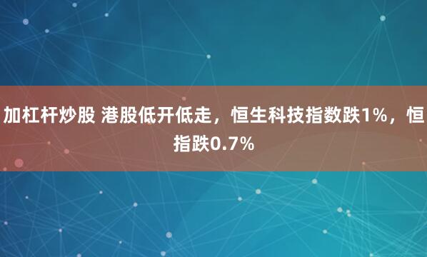 加杠杆炒股 港股低开低走，恒生科技指数跌1%，恒指跌0.7%