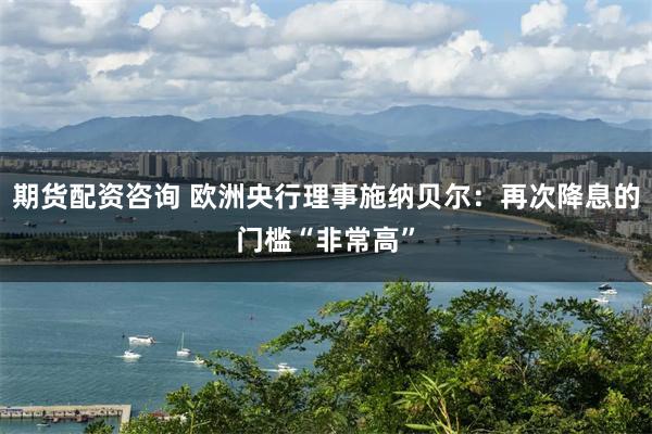 期货配资咨询 欧洲央行理事施纳贝尔：再次降息的门槛“非常高”