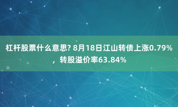 杠杆股票什么意思? 8月18日江山转债上涨0.79%，转股溢价率63.84%